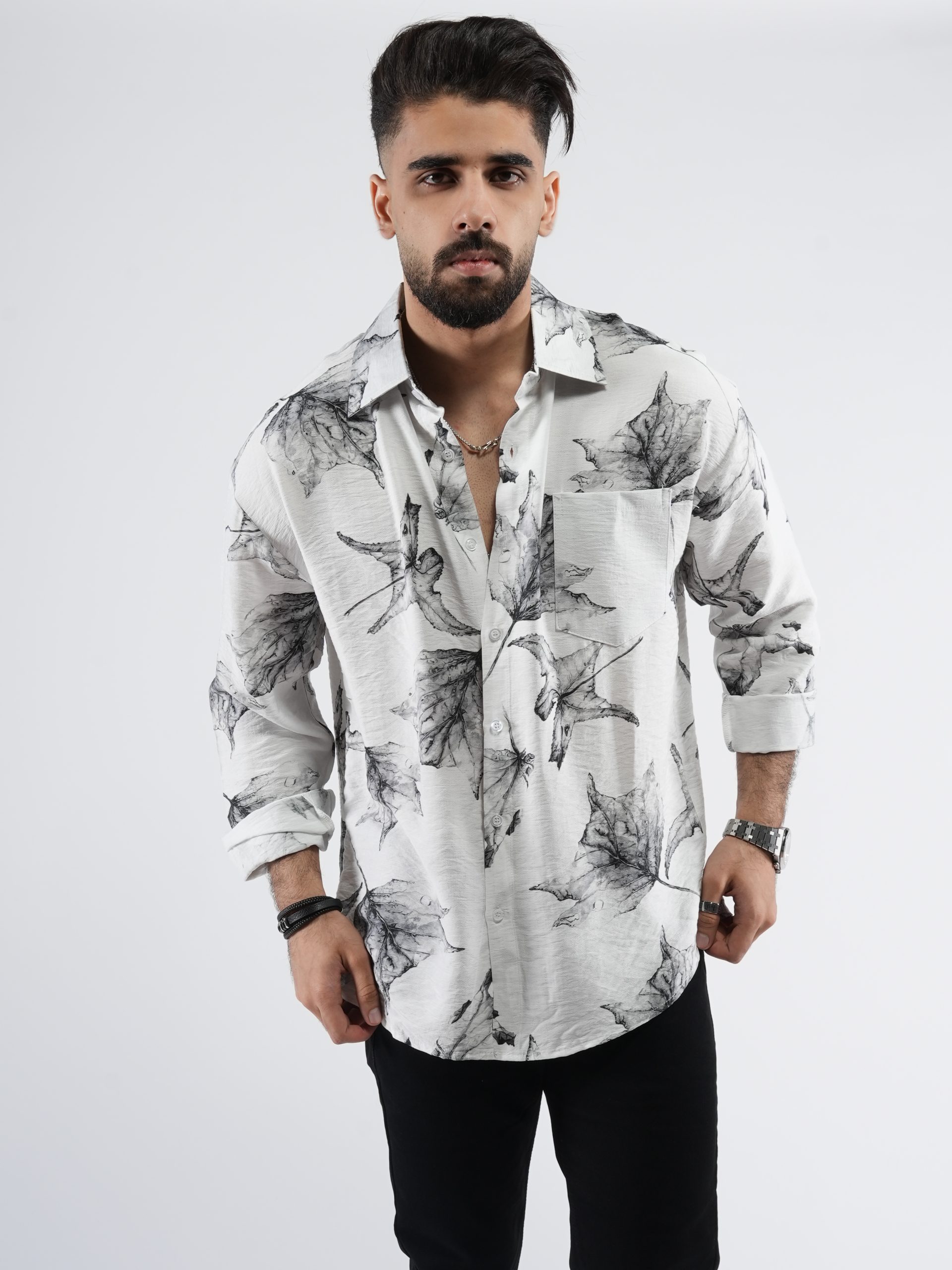 Men’s Oversized Shirt L/S - Summer Print