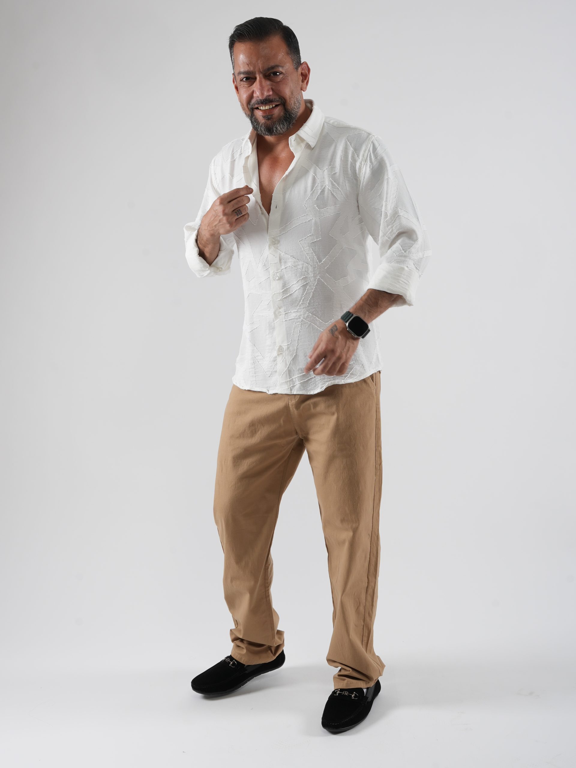 Men’s Slim Fit Textured Cotton Shirt – Lightweight & Comfortable